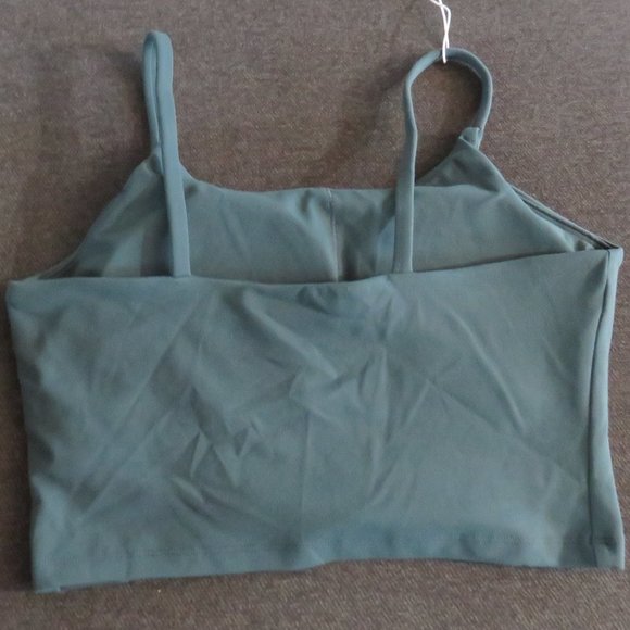 Halara Size S Blue Spruce Cropped Active Tank Top, Built In Bra - Picture 4 of 9